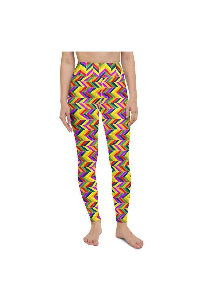 Herringbone Rainbow Yoga Leggings