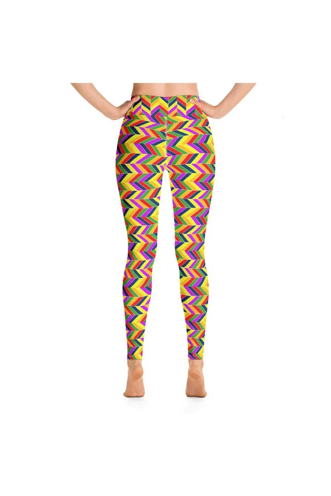 Herringbone Rainbow Yoga Leggings