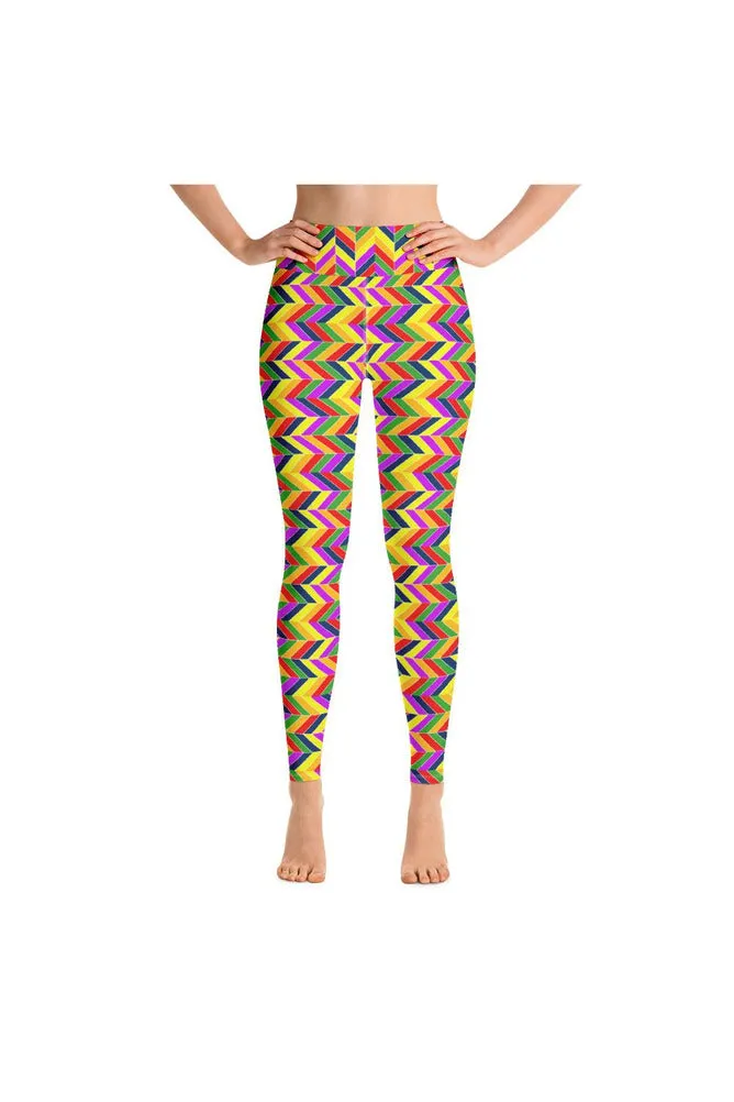 Herringbone Rainbow Yoga Leggings