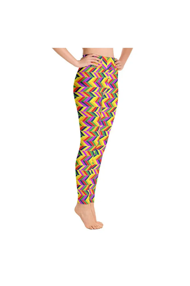 Herringbone Rainbow Yoga Leggings