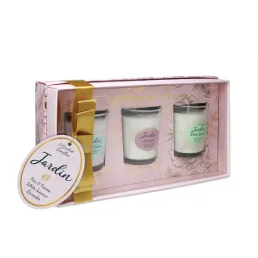 Jardin Collection Assorted Set Of 3 Mini Candles - Pear & Freesia, White Jasmine, Lavender