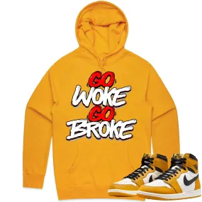 Jordan 1 Yellow Ochre 1s Hoodie to Match - RED GO WOKE GO BROKE