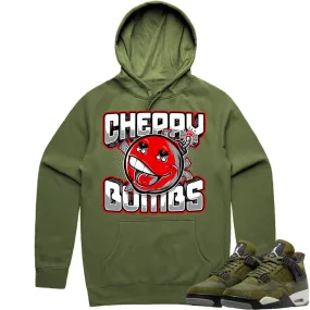 Jordan 4 Craft Olive 4s Hoodie to Match - RED CHERRY BOMBS