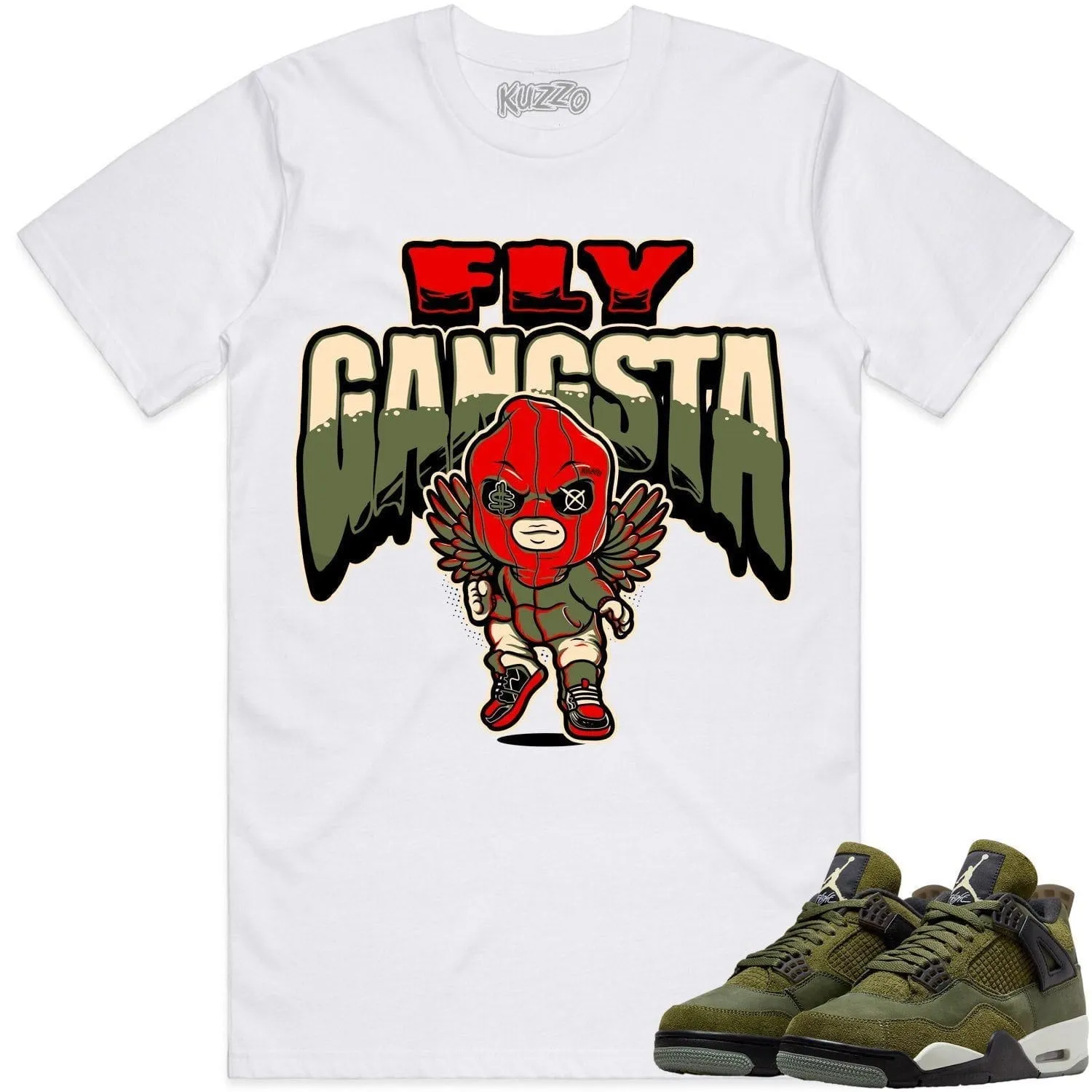 Jordan 4 Craft Olive 4s Shirt to Match - OLIVE FLY GANGSTA