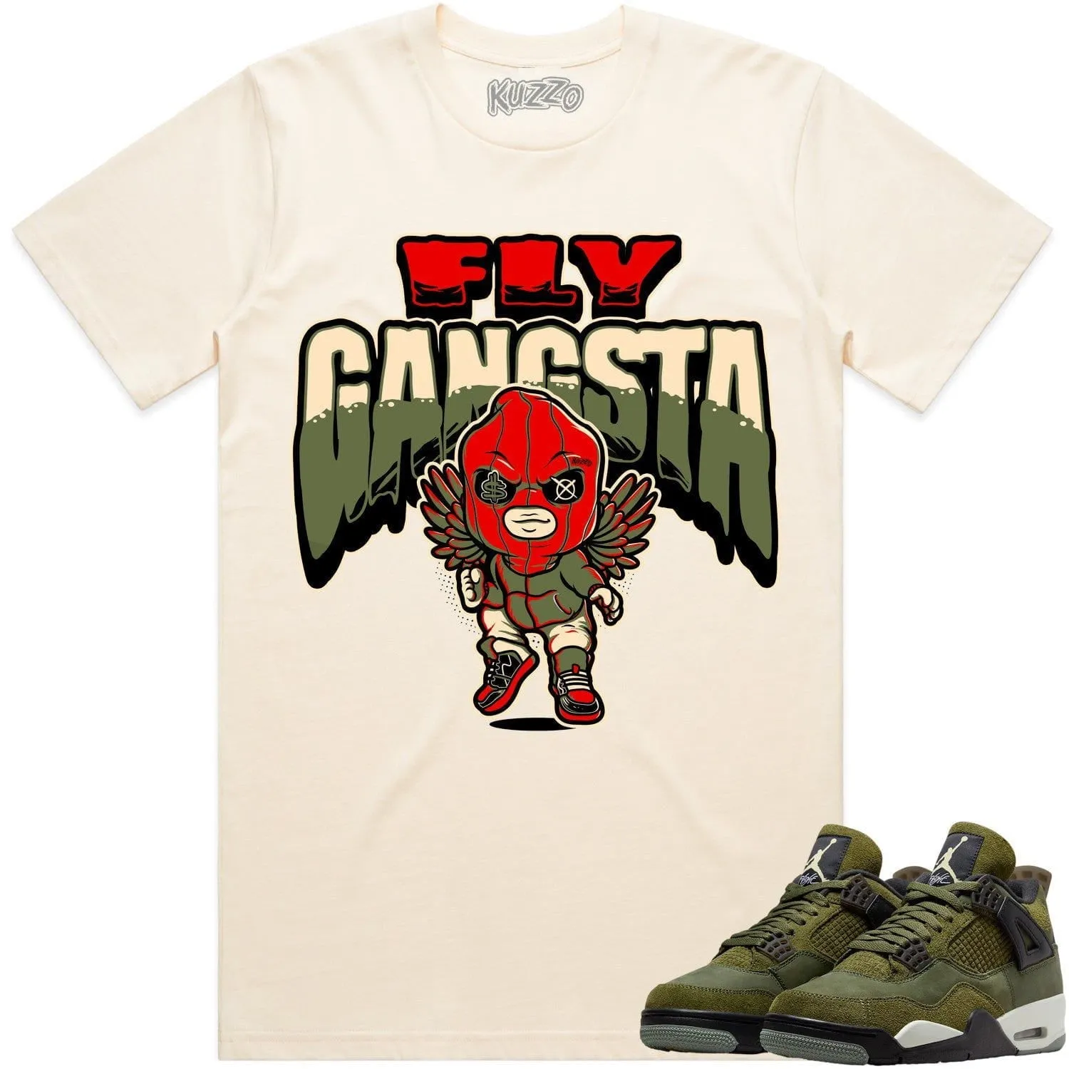 Jordan 4 Craft Olive 4s Shirt to Match - OLIVE FLY GANGSTA