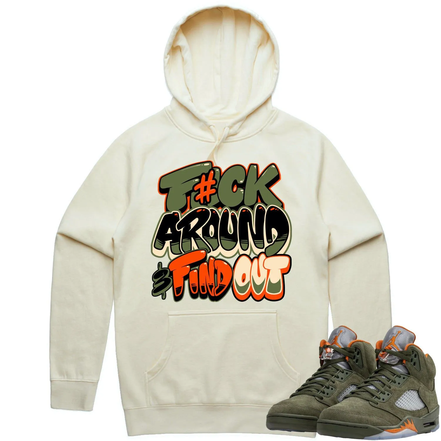 Jordan Retro 5 Olive 5s Hoodie to Match - CELADON F#CK