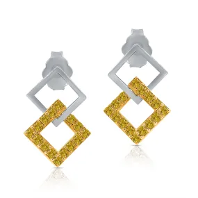 Kallati Two-Tone Gold Diamond Eternal Earrings