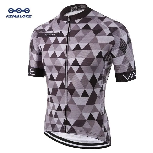 Kemaloce Classic Pro Tour Tight Men Cycling Jersey Breathable Dye Sublimated Racing Cycling Shirts Reflective Grey Pro Bike Wear