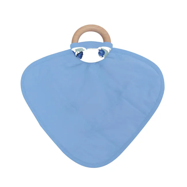 Kyte Baby Lovey with Removable Wooden Teething Ring in Blueberry