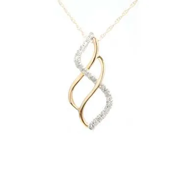 Ladies Twisted Diamond Pendant