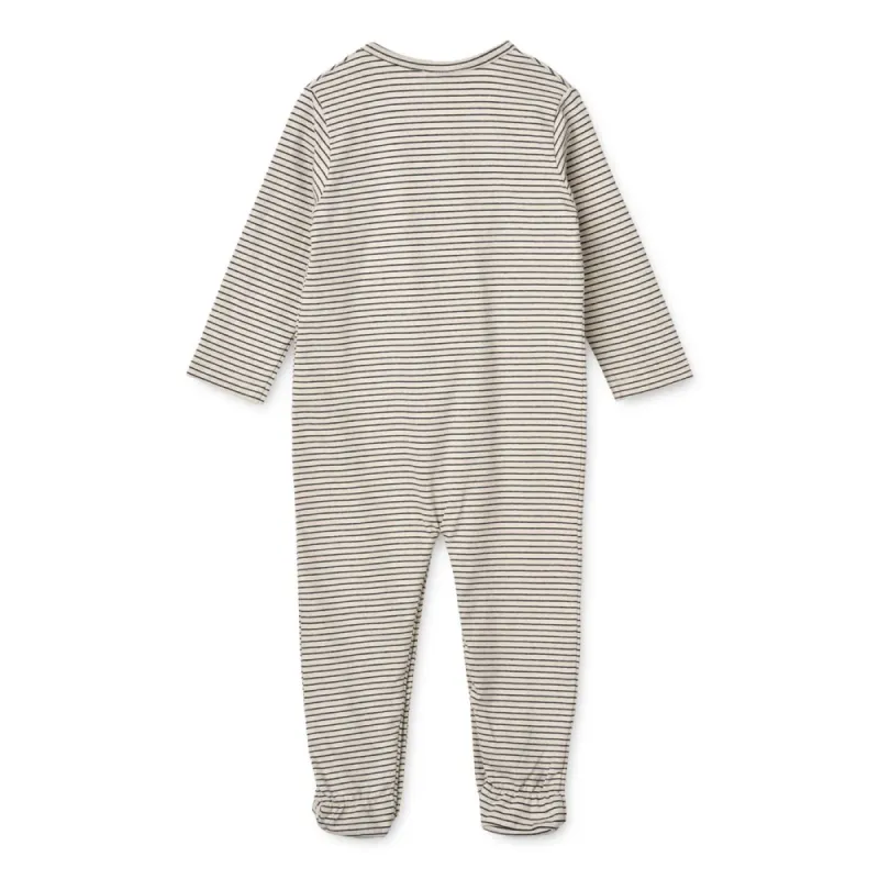 Liewood Baby Bolde Stripe Sleepsuit - Sandy/Classic Navy