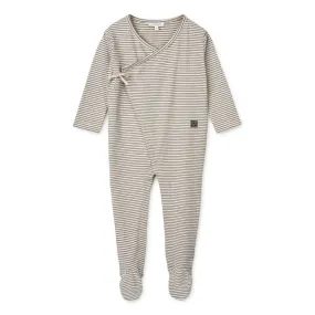 Liewood Baby Bolde Stripe Sleepsuit - Sandy/Classic Navy