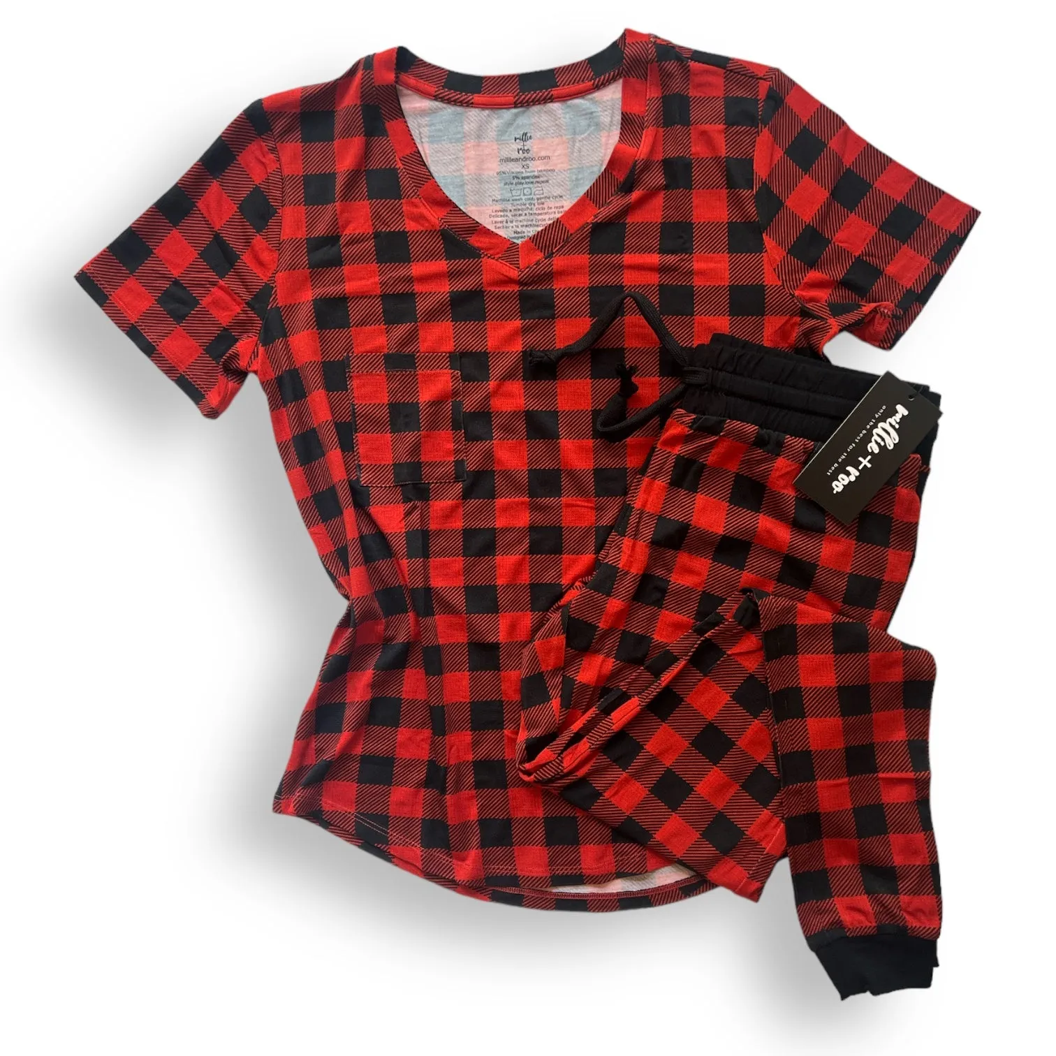 MAMA JOGGERS- Red Buffalo Plaid