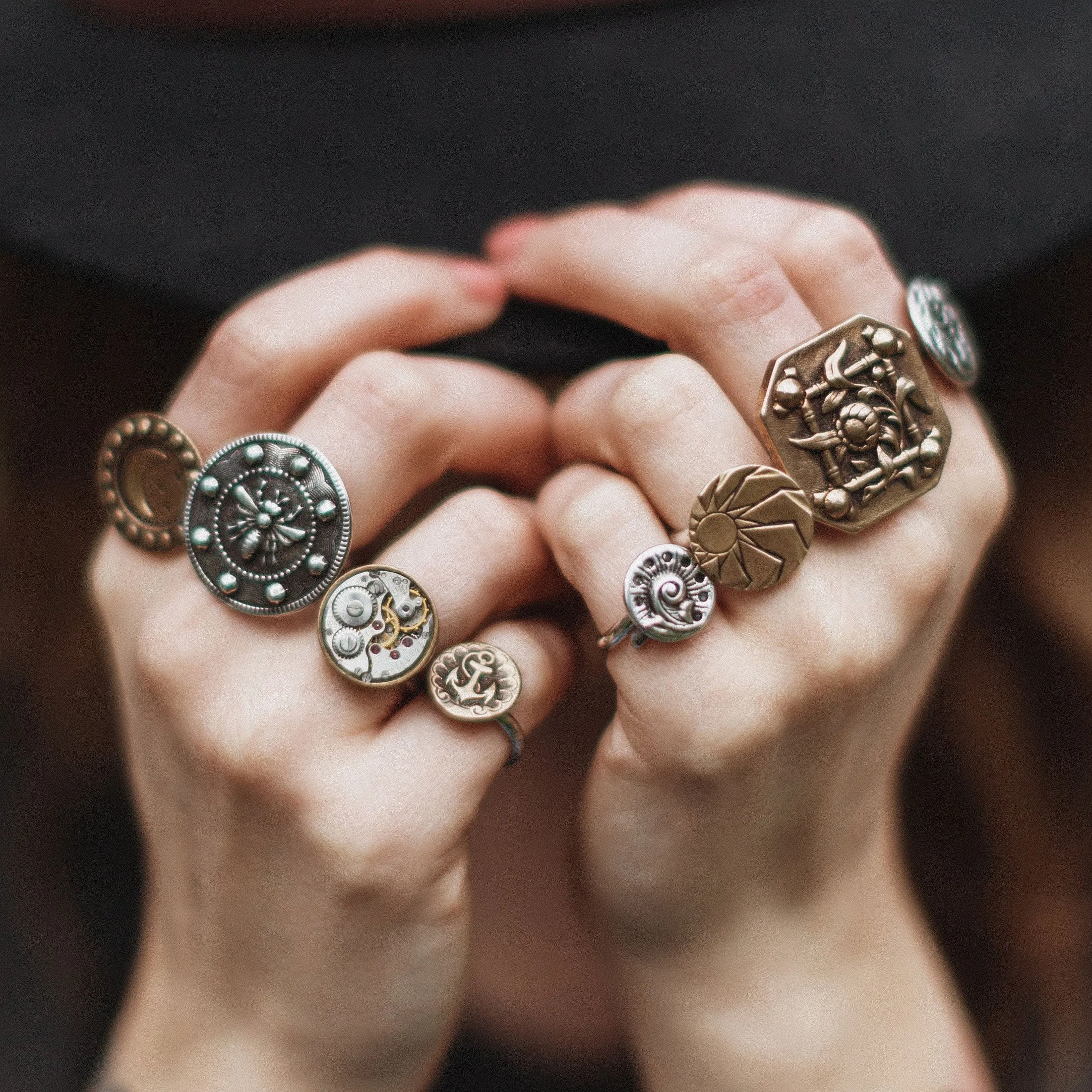 MANDALA Ring - SILVER - Size 9 1/2