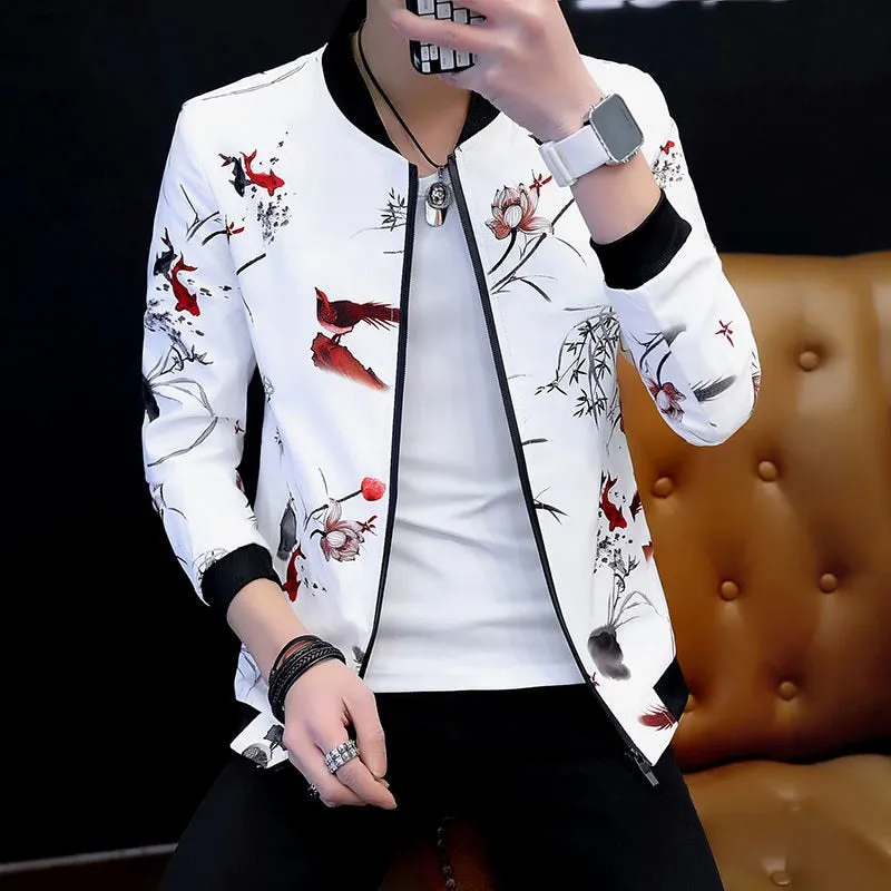 Men Spring Autumn New Bomber Zipper Jacket