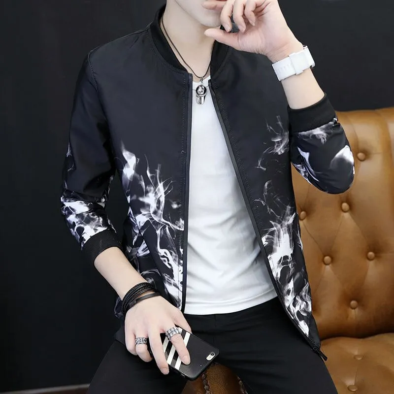 Men Spring Autumn New Bomber Zipper Jacket