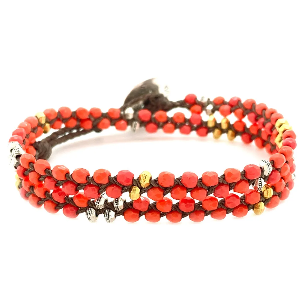 Meridian Wrap Bracelet - Coral