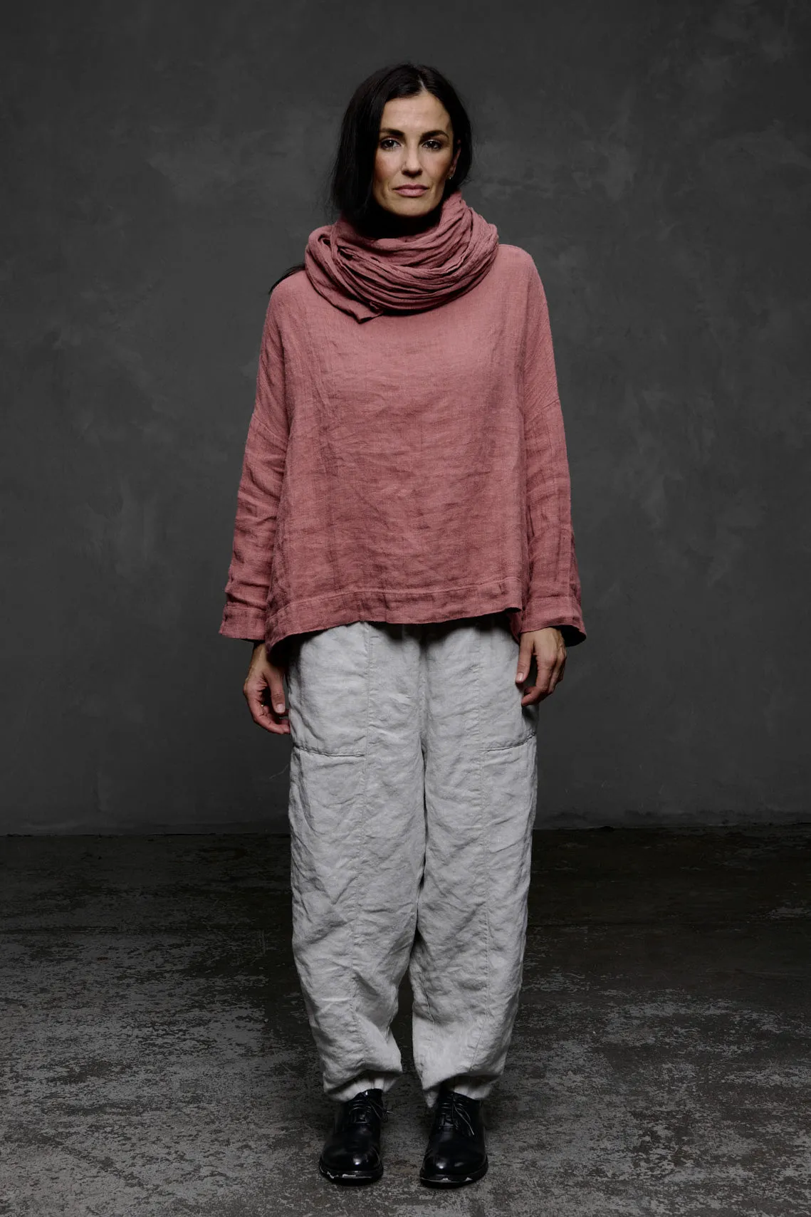 Metta - Sailor Boxy Top - Natural Gauze Linen