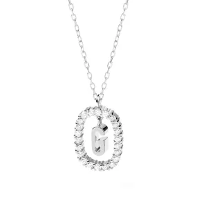 Moissanite Letter G Dangle Pendant Necklace