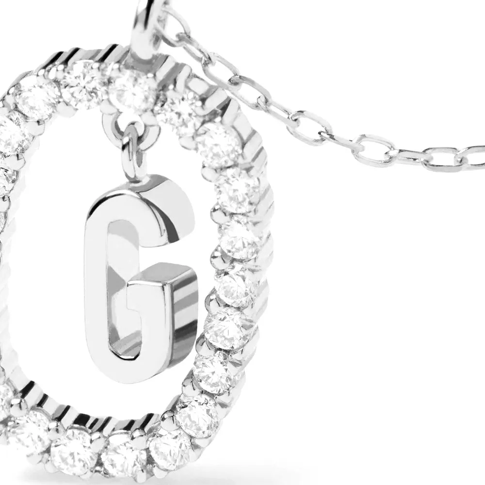 Moissanite Letter G Dangle Pendant Necklace