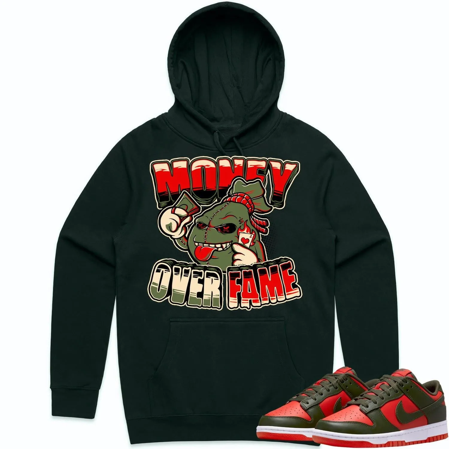 Mystic Red Dunks Hoodie to Match - OLIVE MOF