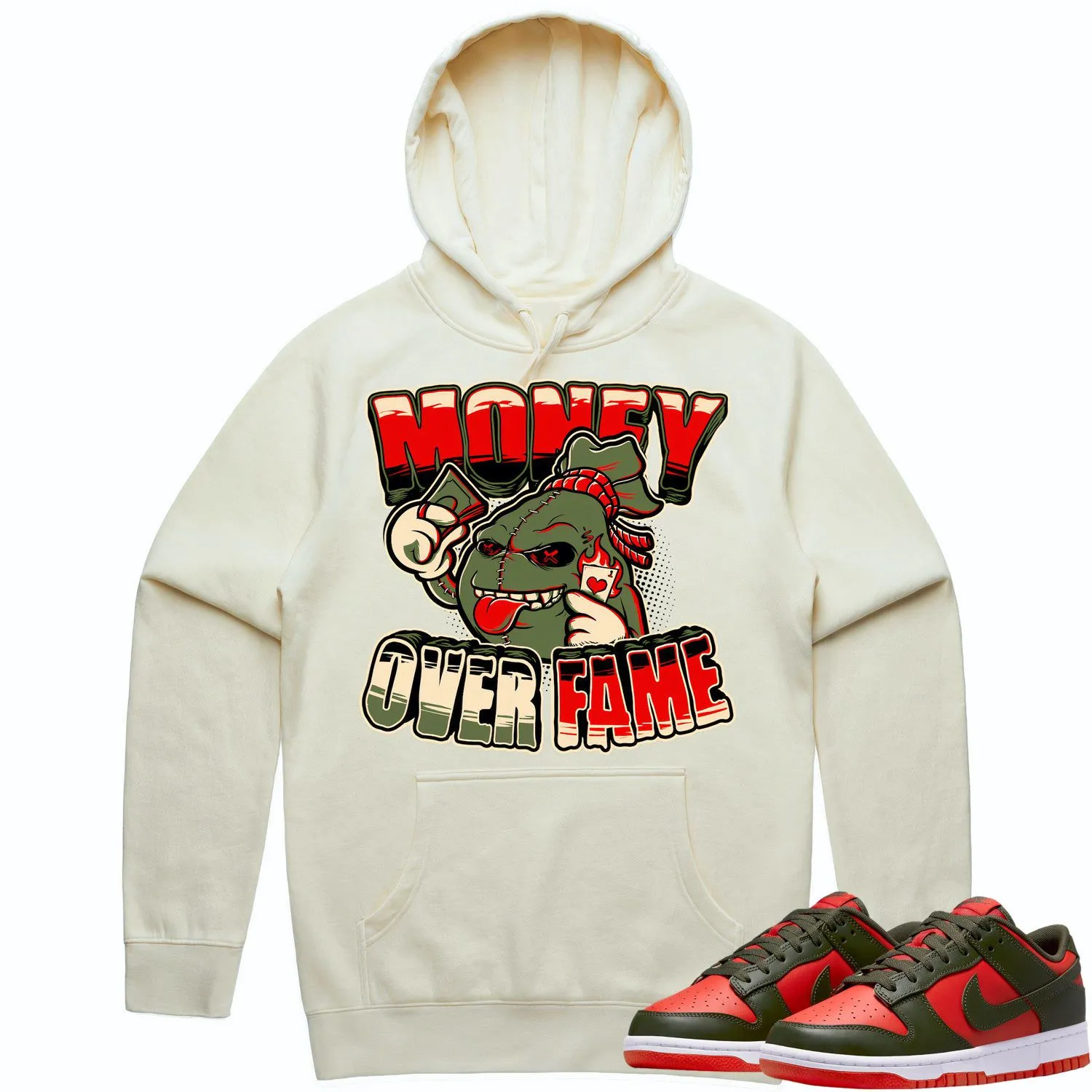 Mystic Red Dunks Hoodie to Match - OLIVE MOF