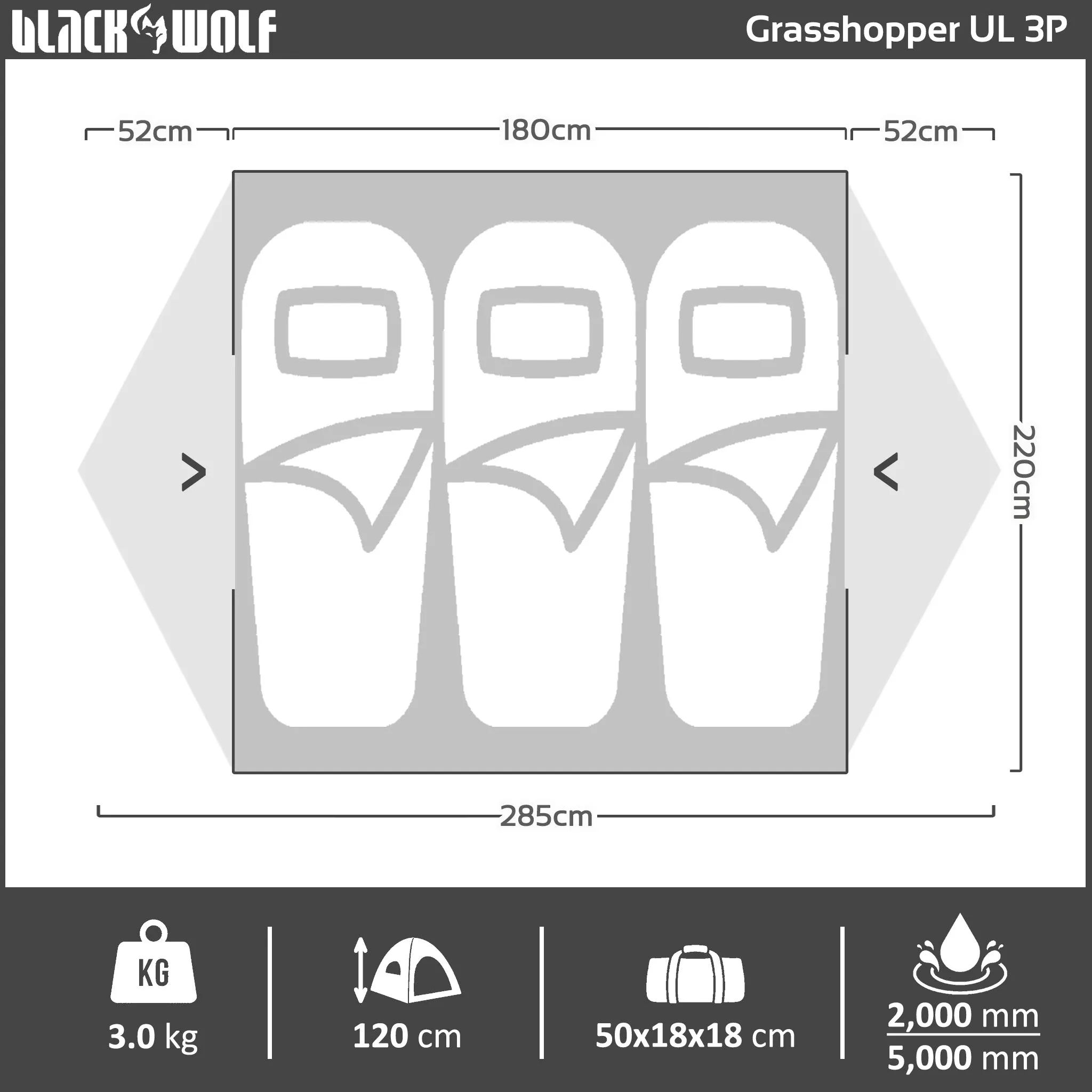 OLD MODEL - Grasshopper UL 3 Hiking Tent