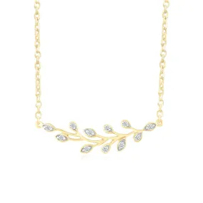 Olive Branch Diamond Bar Necklace