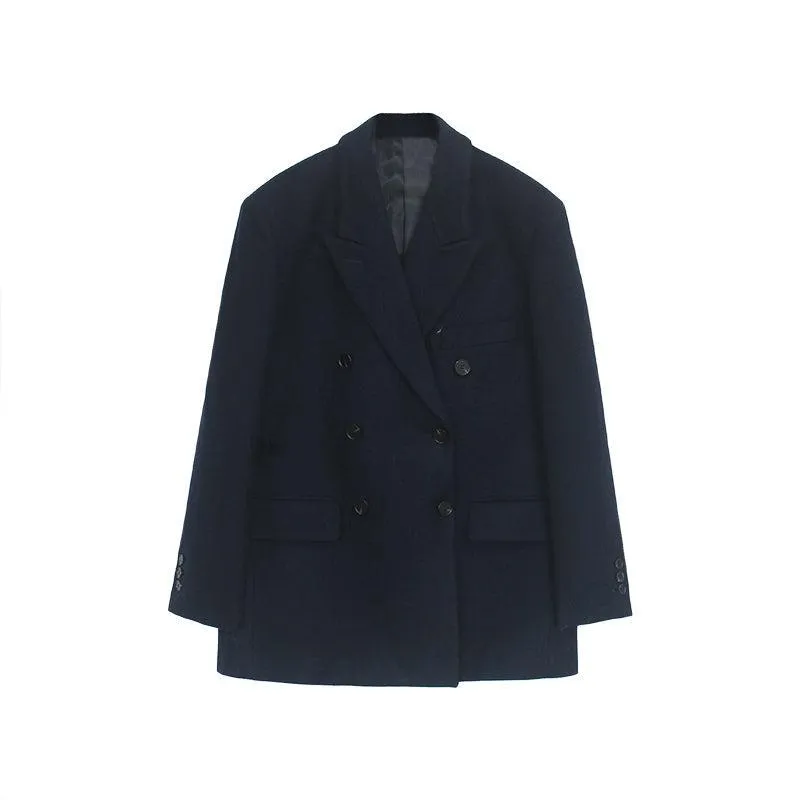 Oversize Thicken Wool Blazer Suit Coat 2 colors Black Gray