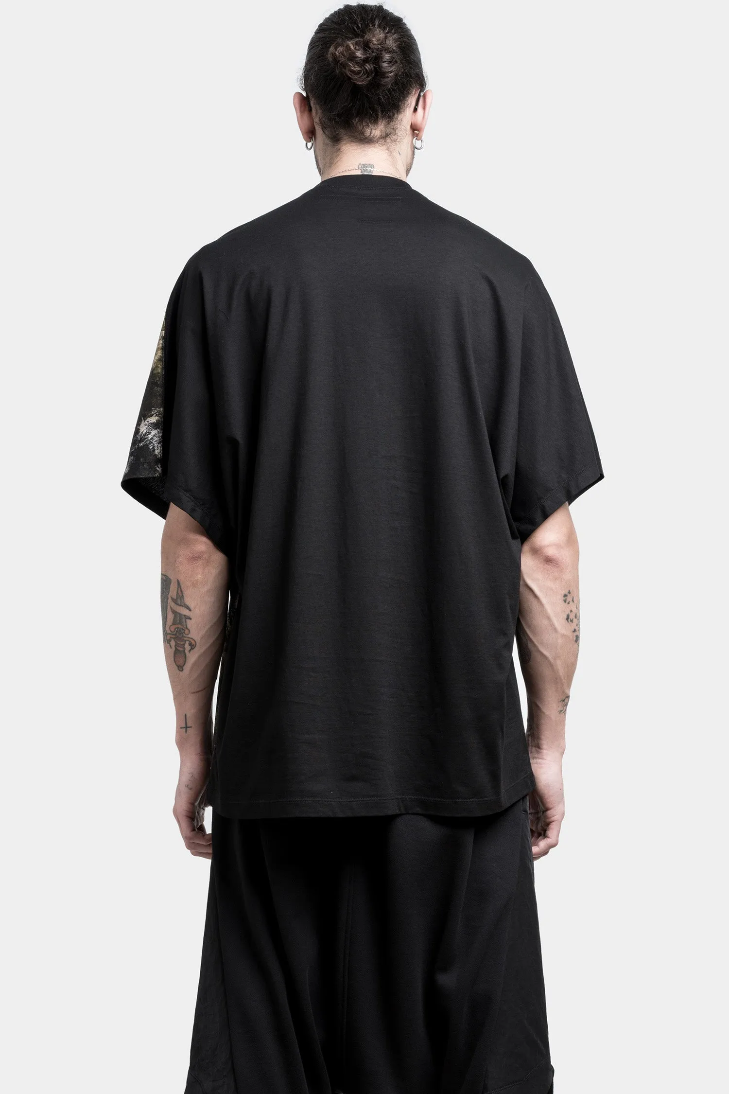 Oversized printed raglan T-Shirt, Black