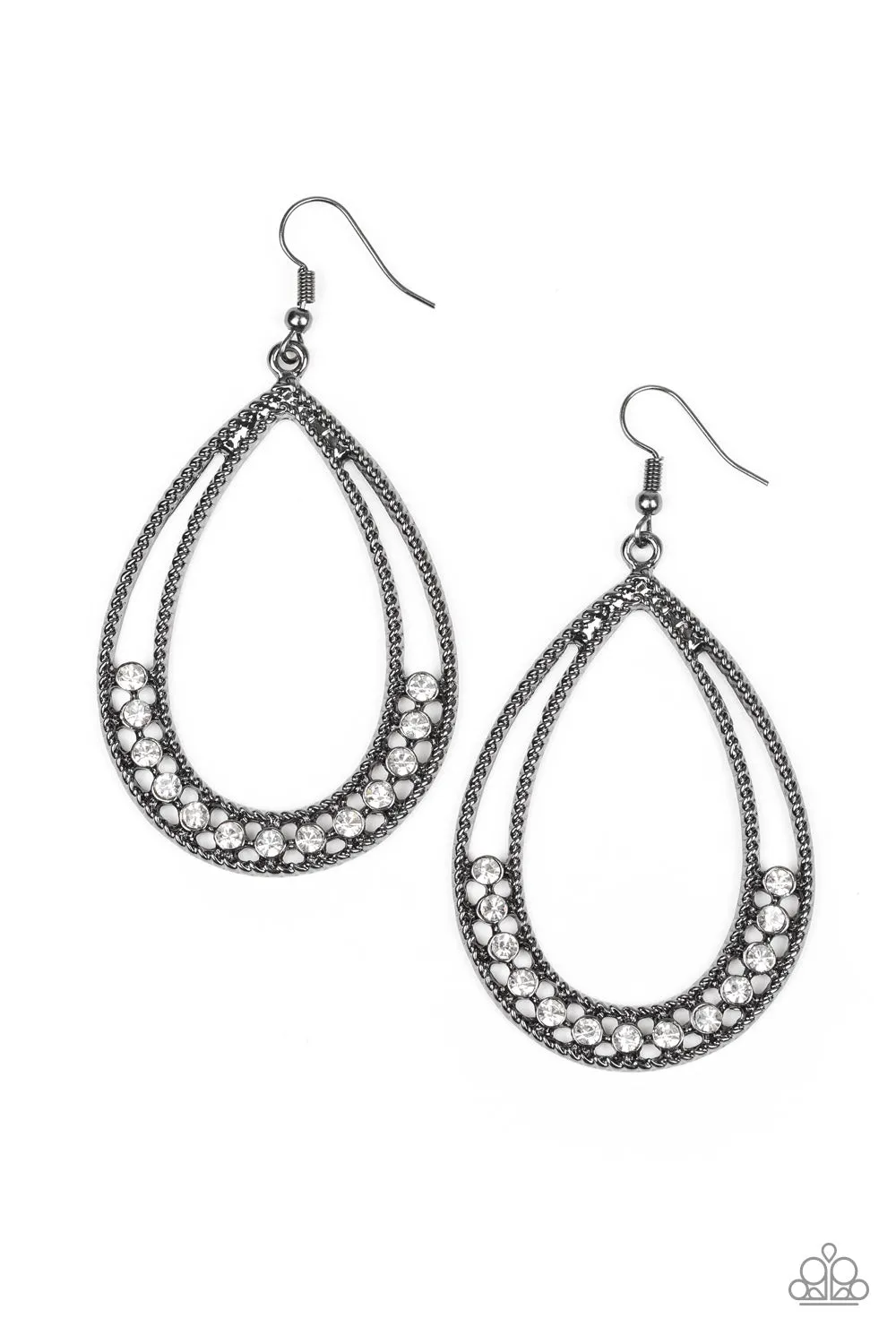 Paparazzi Glitz Fit Black Earrings