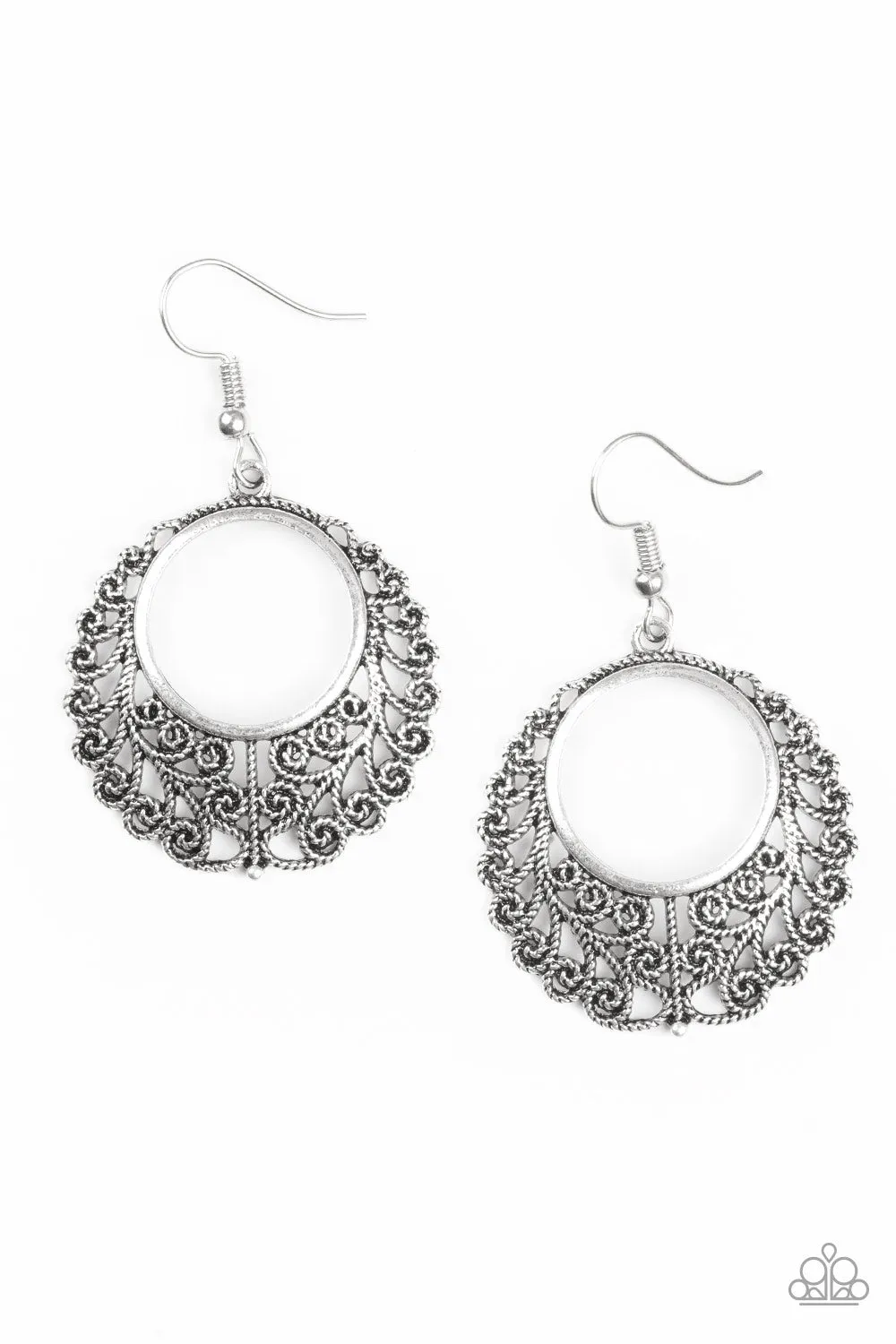 Paparazzi Grapevine Glamorous Silver Earrings