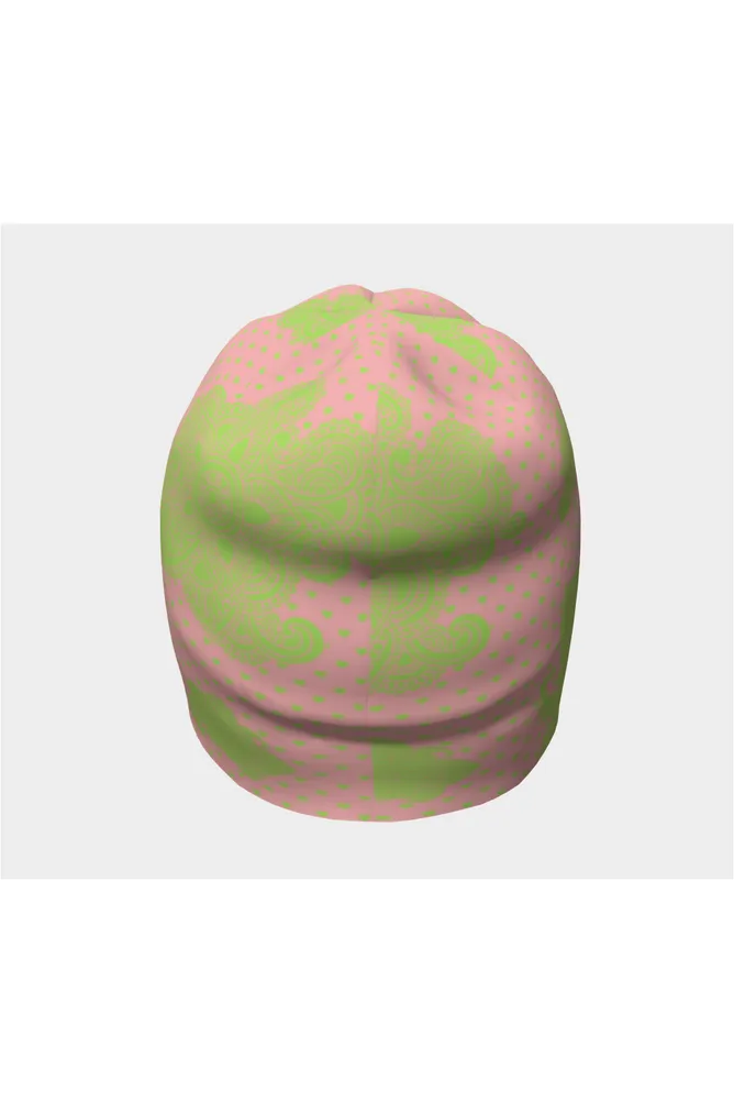 Pink and Green Paisley Beanie