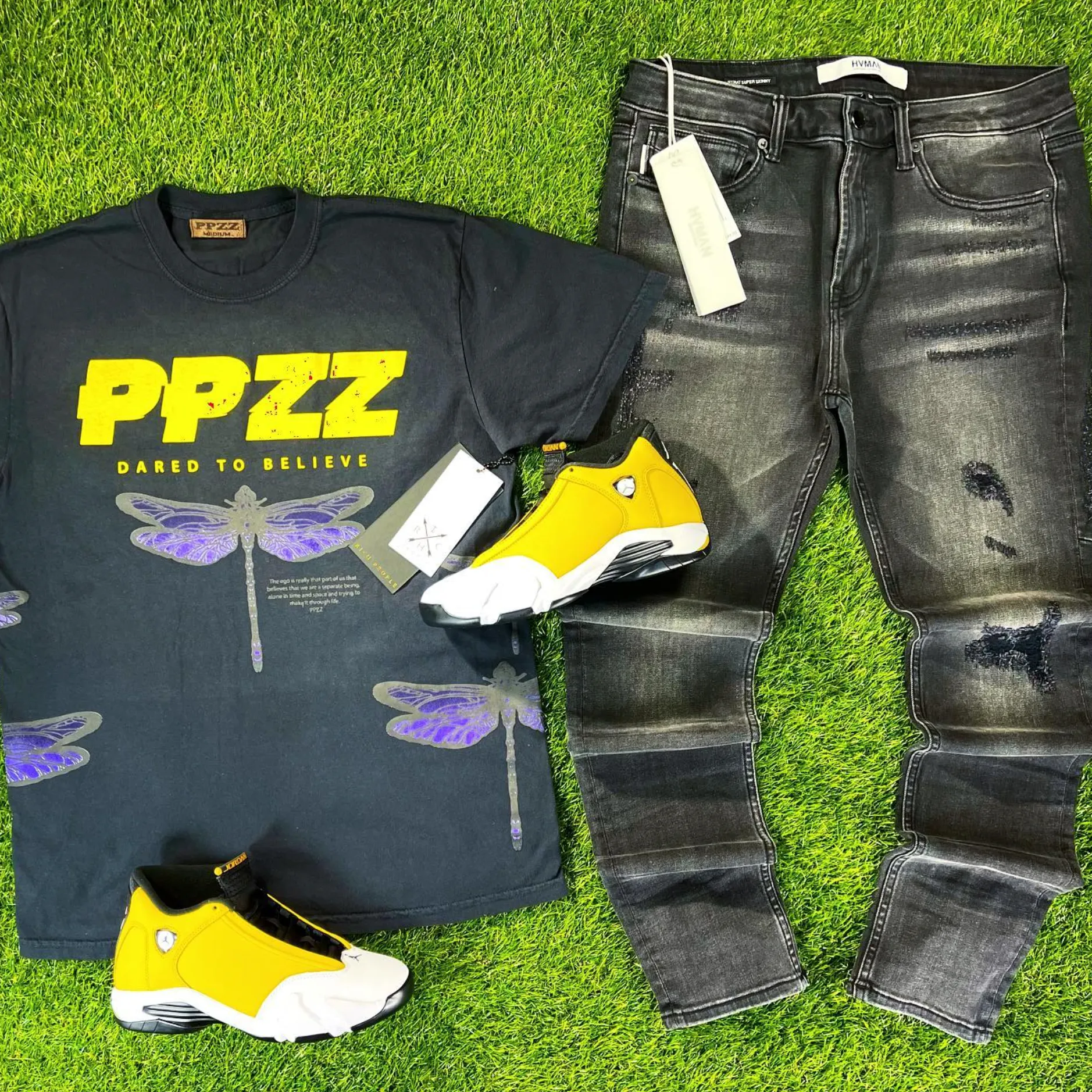 PPZZ Believe Dragon Fly Tee (Blk/Yllw/Purp) /D18