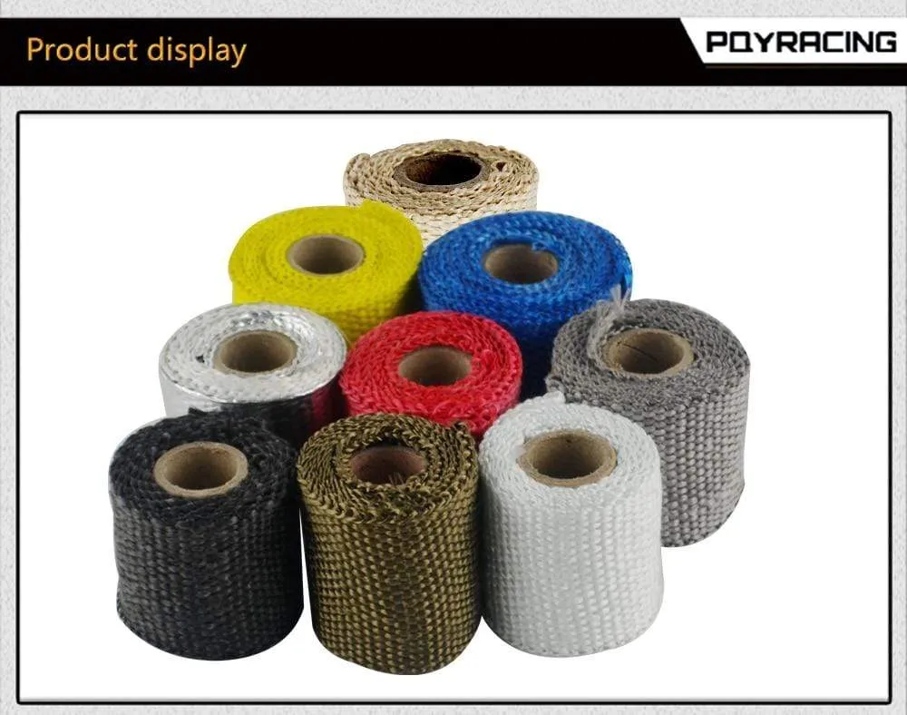 PQY - 50mm 1Meter Performance Exhaust Tape Manifold Downpipe Insulating Heat Wrap 2 inch PQY1901