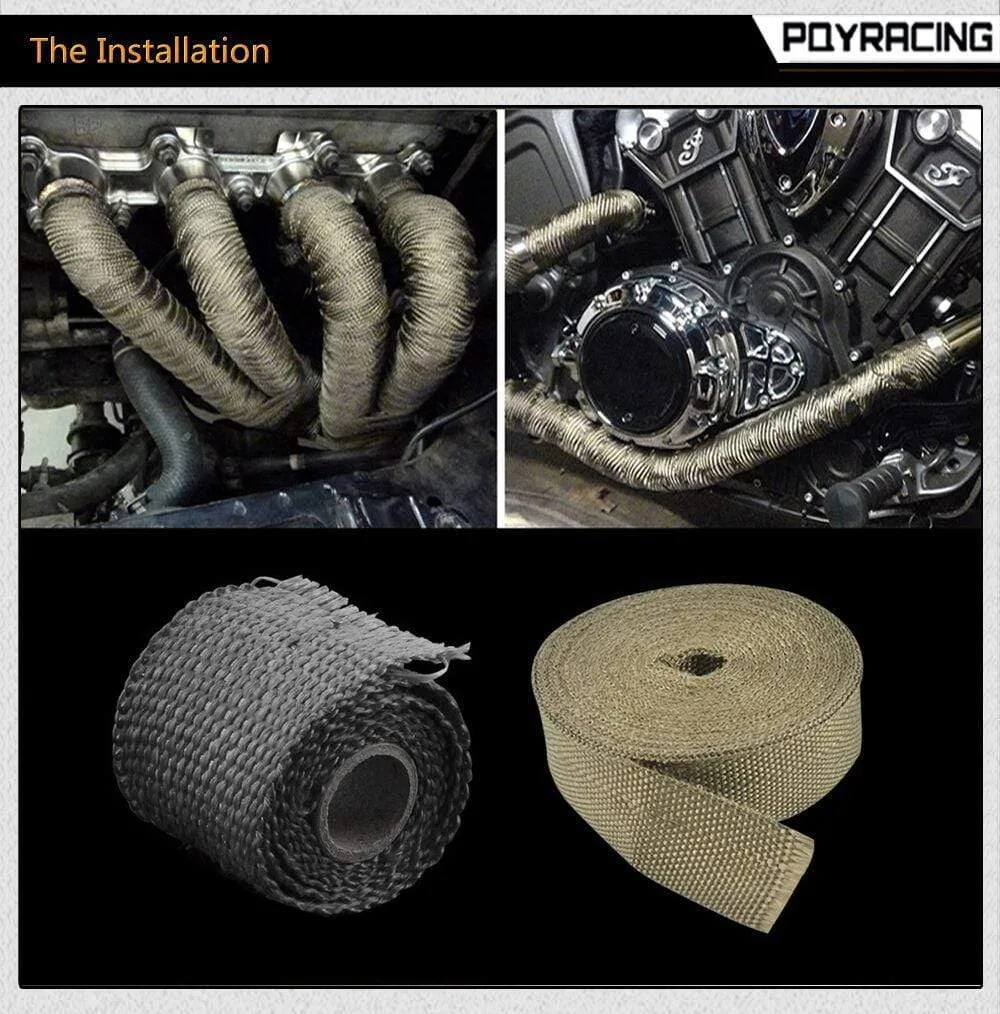 PQY - 50mm 1Meter Performance Exhaust Tape Manifold Downpipe Insulating Heat Wrap 2 inch PQY1901