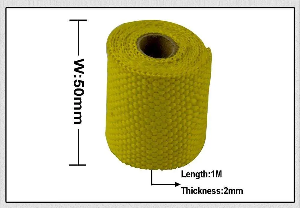 PQY - 50mm 1Meter Performance Exhaust Tape Manifold Downpipe Insulating Heat Wrap 2 inch PQY1901