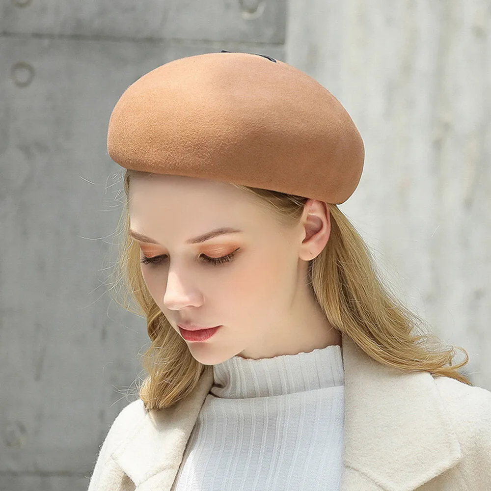 Pure Wool British Style Chain Beret Caps