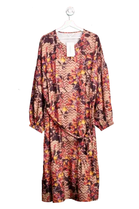 Raishma Brown Kiera Autumn Floral Midi Dress UK 20