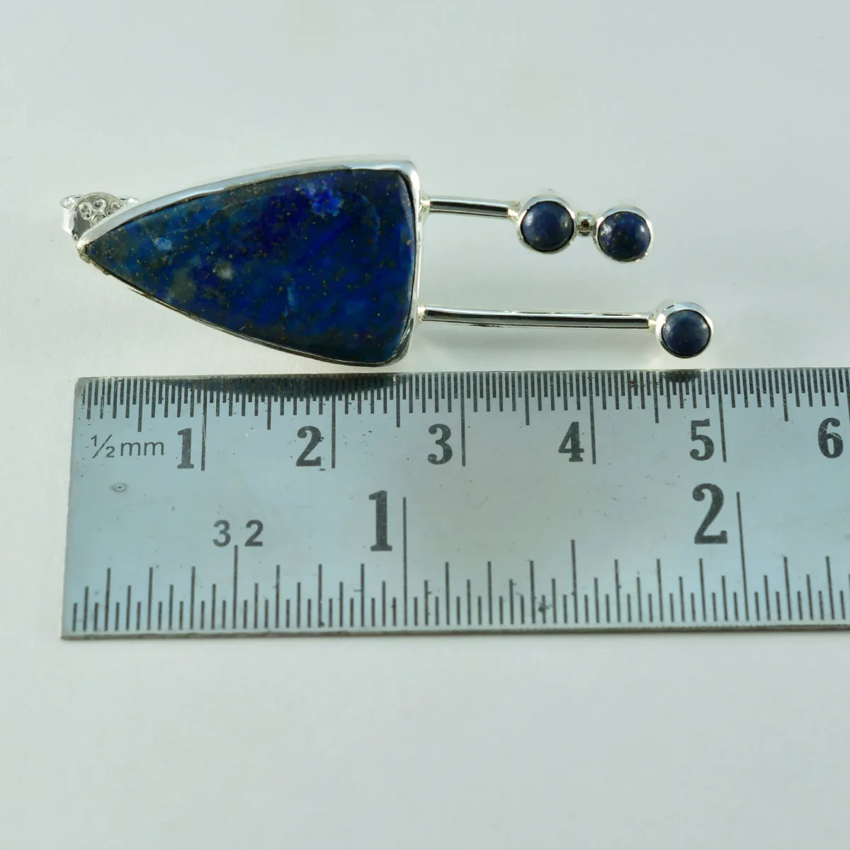 Riyo Elegant 925 Sterling Silver Earring For Lady Lapis Lazuli Earring Bezel Setting Blue Earring Stud Earring