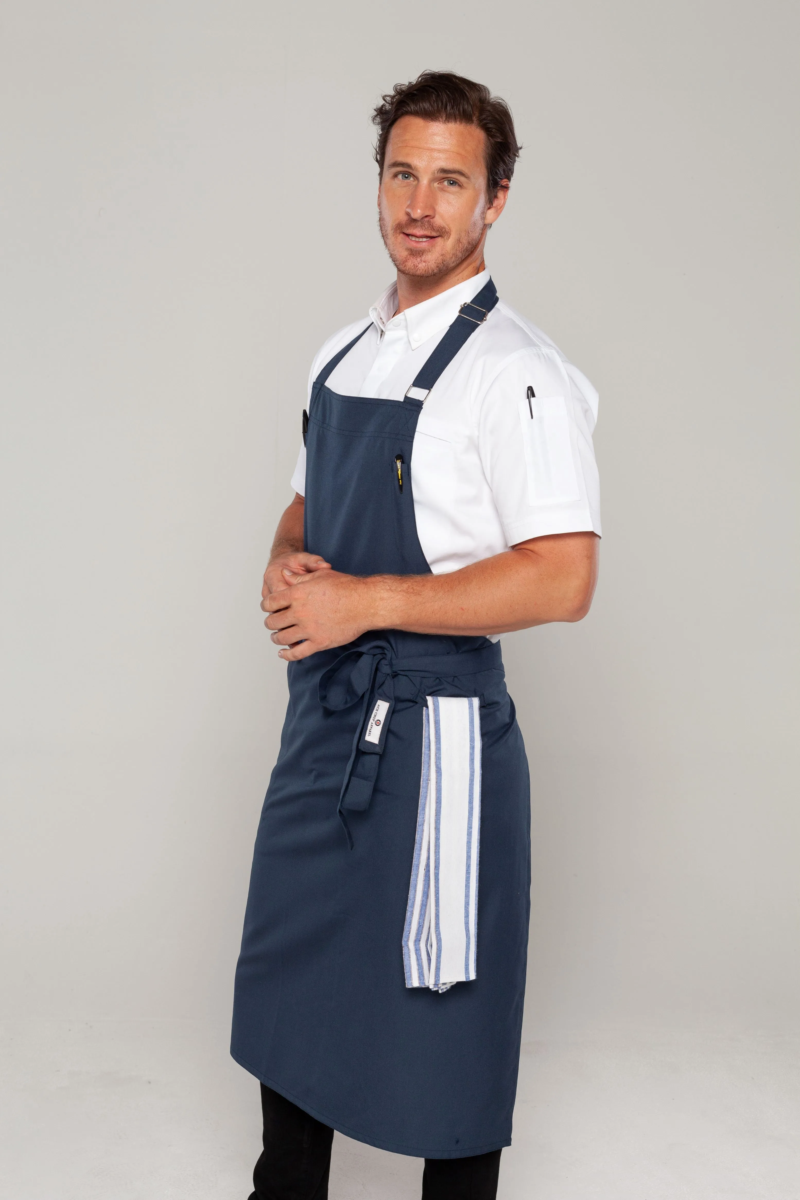 Ross Bluish grey bib Chef apron Large size