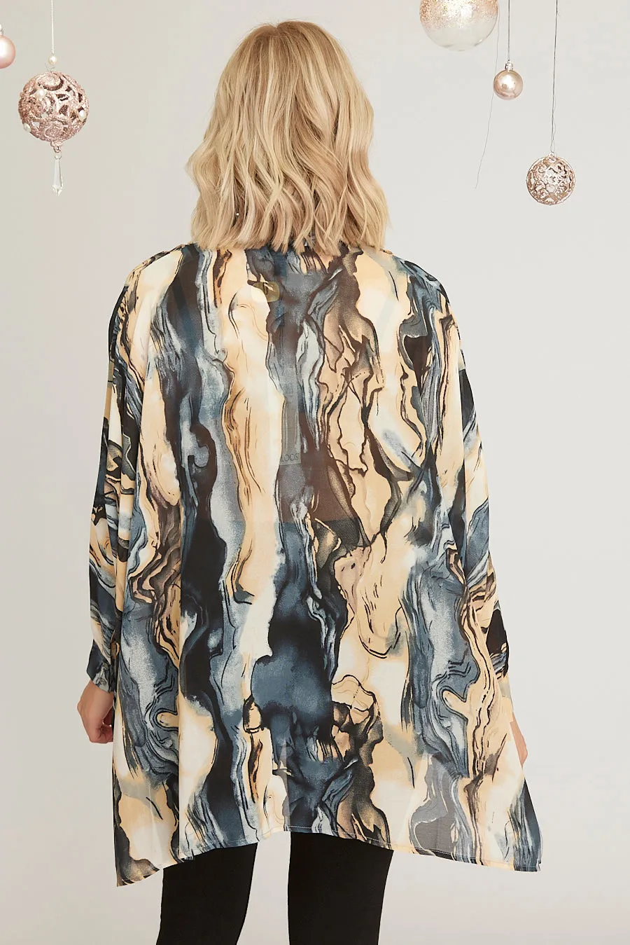 Saloos Oversize Marble Print Blouse