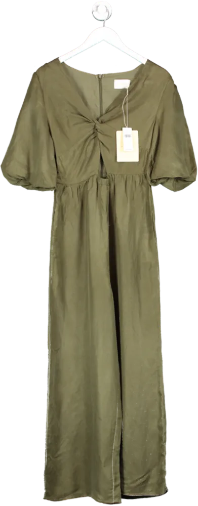 Sancia Olive Green Linen/tencel Blend Jumpsuit Bnwt UK S