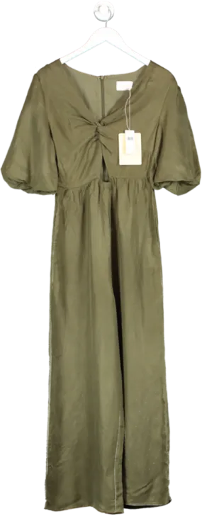 Sancia Olive Green Linen/tencel Blend Jumpsuit Bnwt UK S