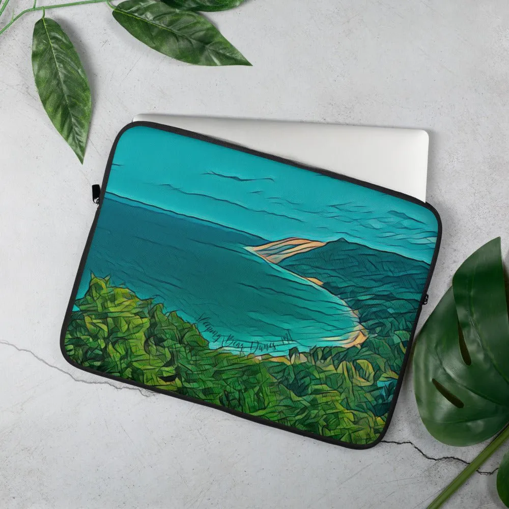 Sleeping Bear Dunes Laptop Sleeve Art. Lake Michigan Shoreline Graphic Art. Perfect Gift for Lake Lover.