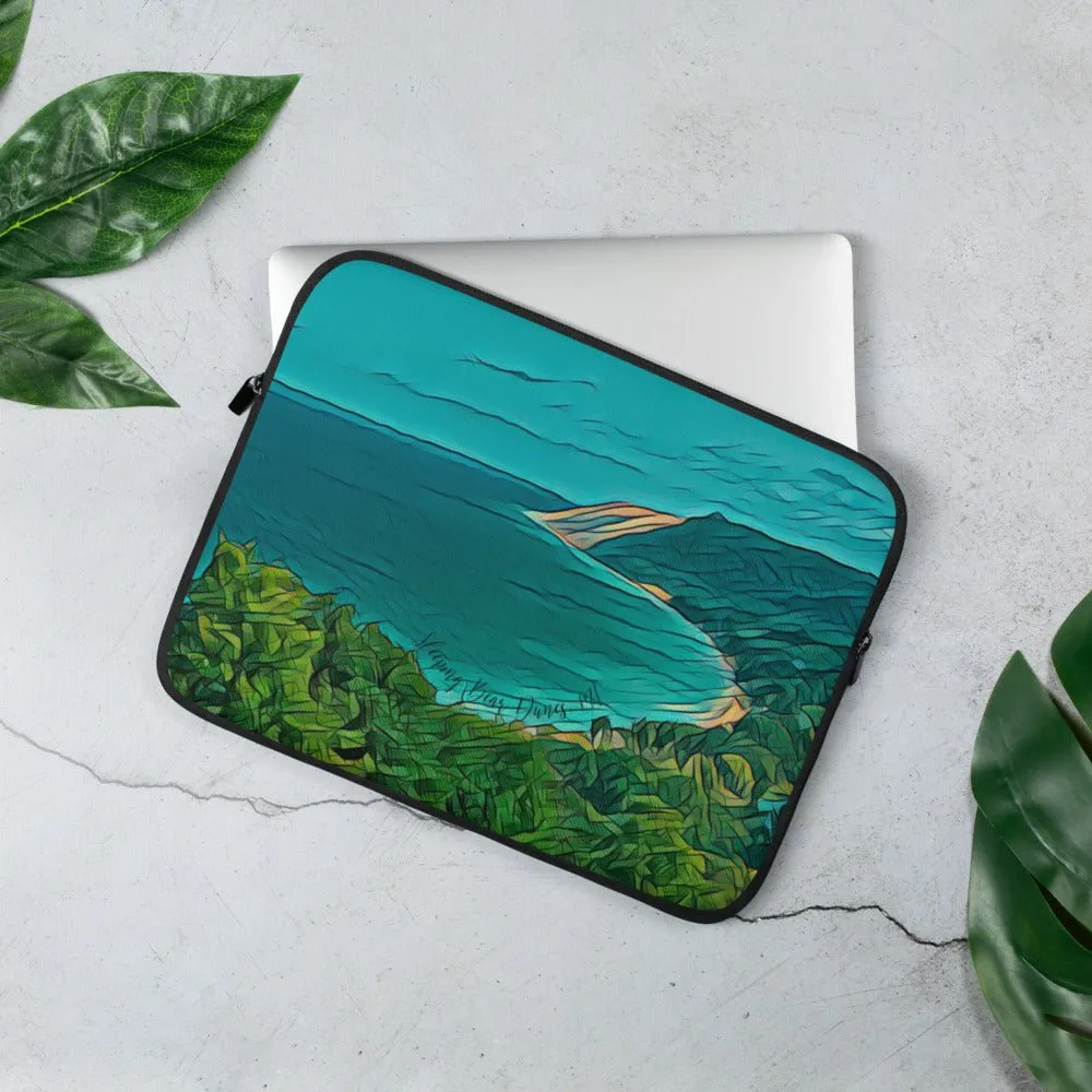 Sleeping Bear Dunes Laptop Sleeve Art. Lake Michigan Shoreline Graphic Art. Perfect Gift for Lake Lover.