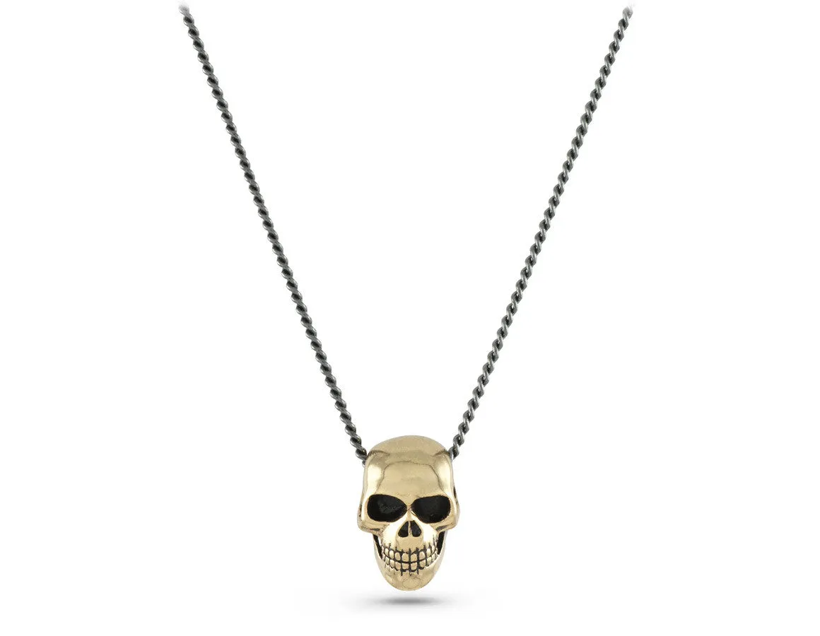 Small Skull Necklace - Bronze