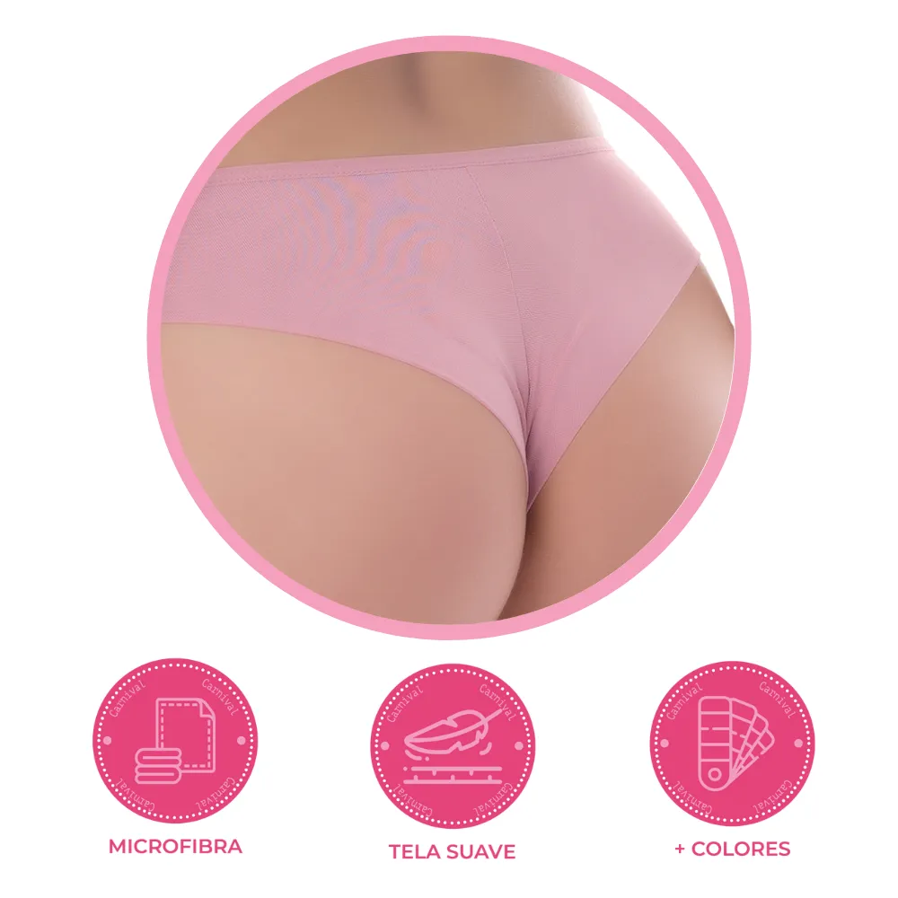 Tanga coordinable con detalles de mesh rosa 73938 Lady Carnival