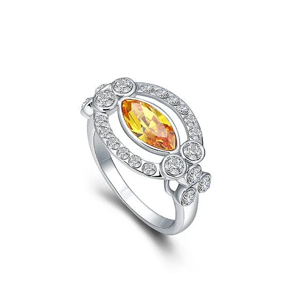 The oval shape citrine ring