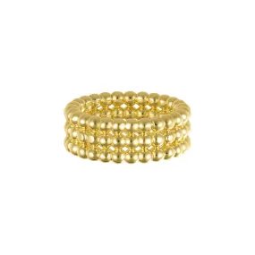 Three Row Beaded Ring gold